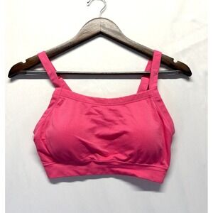 Icy Hot Lingerie Sports Bra Womens Large Pink Nylon Padded Wireless Athleisure